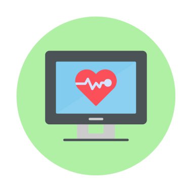 kardiyogram illüstrasyonlu düz ekran 
