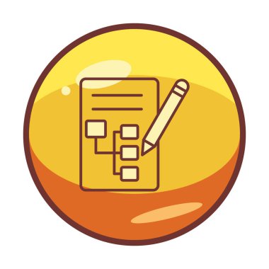 Kalem simgesi ile yazma Planı, vektör illüstrasyonu basit  