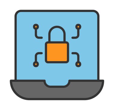 düz Ransomware bilgisayar vektör çizimi tasarımı