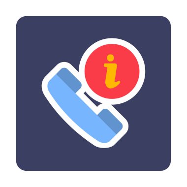 Basit çağrı bilgi simgesi, vektör illüstrasyonu