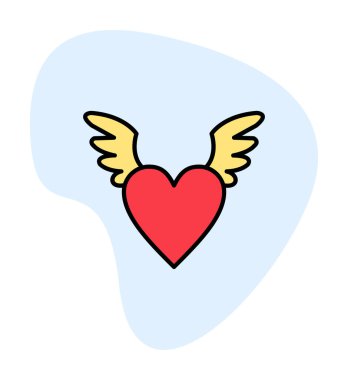 Melek Kalbi ikonu, vektör illüstrasyonu 