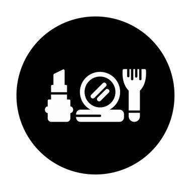 Makyaj araçları web simgesi, vektör illüstrasyonu