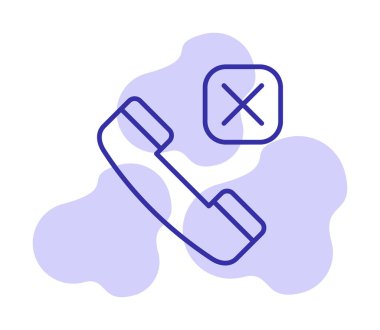 Arama telefonu Reddedilmiş simge vektör illüstrasyonu 