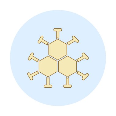 Basit molekül simgesi, vektör illüstrasyonu