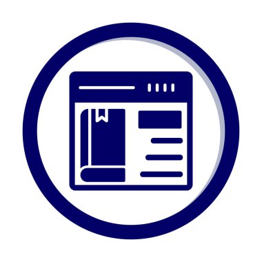 Basit Çevrimiçi Kitap satın alma simgesi, vektör illüstrasyonu