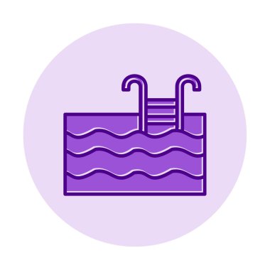  yüzme havuzu ikonu vektör illüstrasyonu