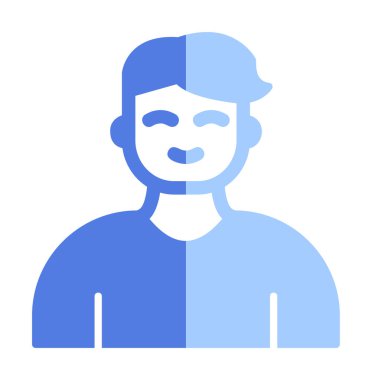 Saç stili vektör çizimi olan genç erkek avatar. 