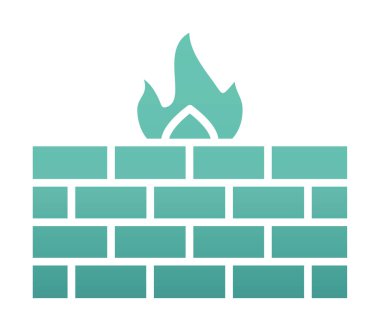 Şömine simgesinin vektör illüstrasyonu 