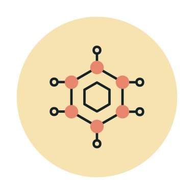 Basit Nanoteknoloji simgesi, vektör illüstrasyonu