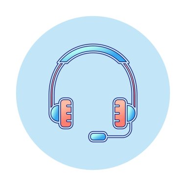 kulaklıklar düz simge, vektör illüstrasyonu