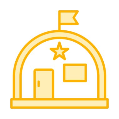 Basit Askeri Depo simgesi, vektör illüstrasyonu