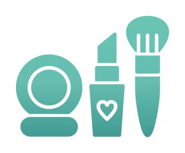 Makyaj araçları web simgesi, vektör illüstrasyonu