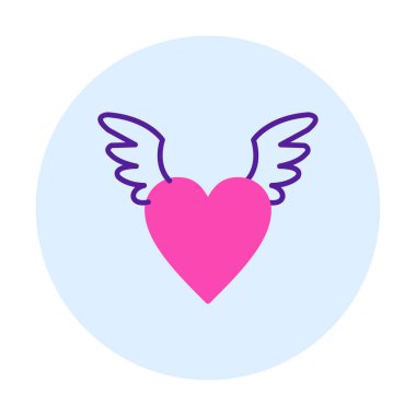 Melek Kalbi ikonu, vektör illüstrasyonu 