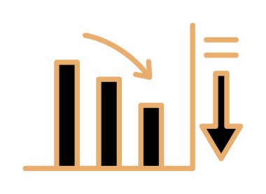 Basit grafik simgesi, vektör illüstrasyonunu azalt