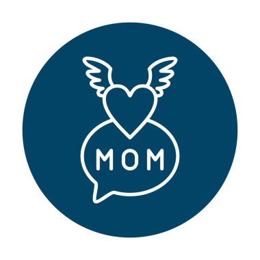 Anneler Günü simgesi, tebrik kartı şablonu, vektör illüstrasyonu