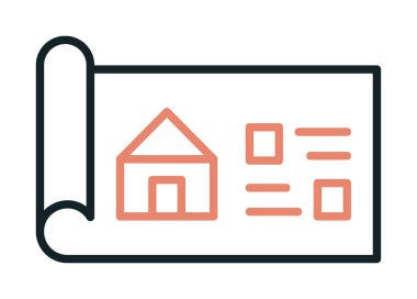 Ev Planı simgesi, vektör illüstrasyonu            