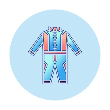 Race Suit web simgesi, vektör illüstrasyonu
