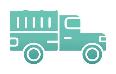 Askeri Kamyon ikonu vektör illüstrasyonu