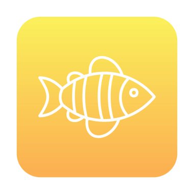 Basit düz balık simgesi çizimi 