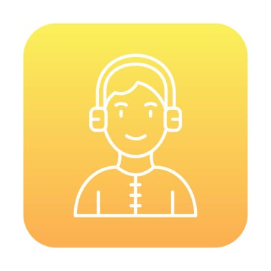 DJ avatar web simgesi, vektör illüstrasyonu 