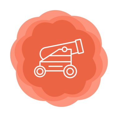 Basit Topçu simgesi, vektör illüstrasyonu