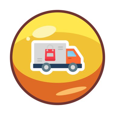 Teslimat kamyonu vektör simgesi modern basit illüstrasyon                        