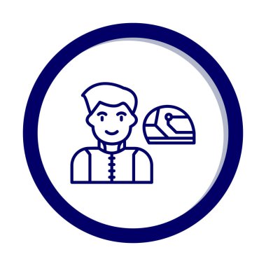 Araba Yarışçısı simgesi, vektör illüstrasyonu 