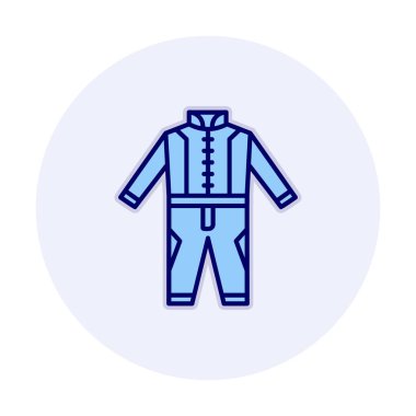 Race Suit web simgesi, vektör illüstrasyonu