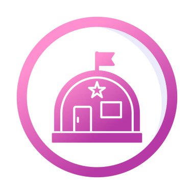 Basit Askeri Depo simgesi, vektör illüstrasyonu