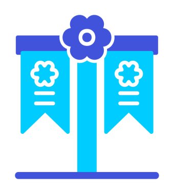 Festival bayrak simgesi, vektör illüstrasyonu