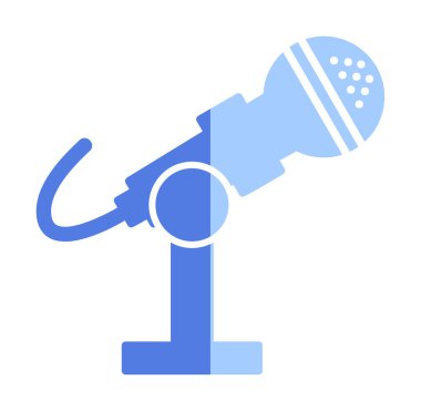mikrofon ikonu vektör illüstrasyonu. Mikrofon Durağı                    
