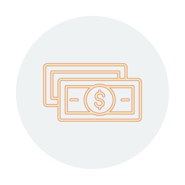 Dolar para çizgisi simgesi, vektör illüstrasyonu