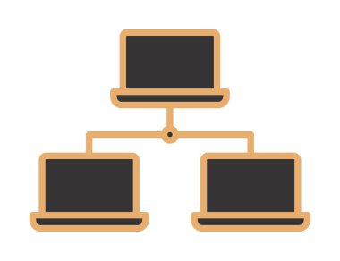 laptops, server room web icon, vector illustration