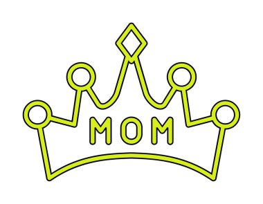 Anne tacı simgesi, vektör illüstrasyonu 