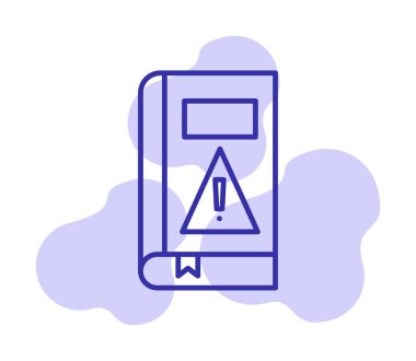 kitap uyarısı ünlem işareti vektör düz renk simgesi ile