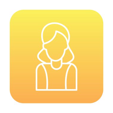 Kadın avatar simgesi, vektör illüstrasyonu 