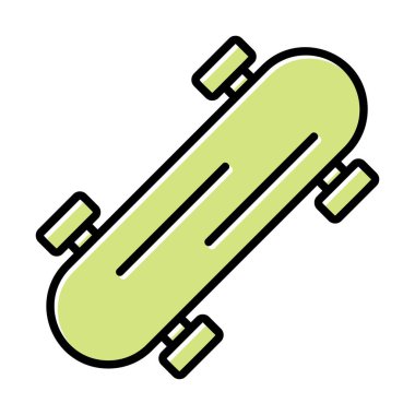 Basit kaykay simgesi, vektör illüstrasyonu