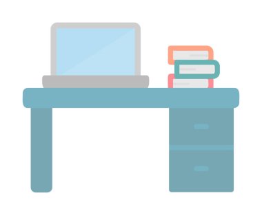 Ofis masa simgesinin vektör illüstrasyonu 