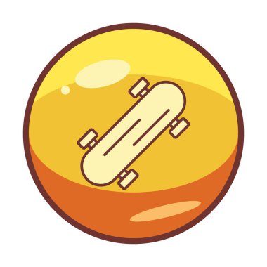 Basit kaykay simgesi, vektör illüstrasyonu