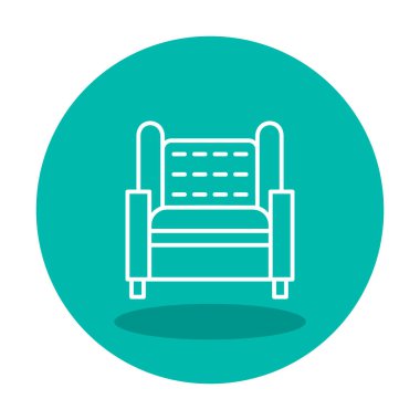 Koltuk yassı simgesi, vektör illüstrasyonu