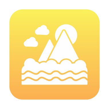 Fuji Dağı simgesi, veteriner illüstrasyonu 