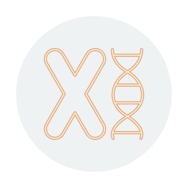 düz Kromozom ikon vektör çizimi 