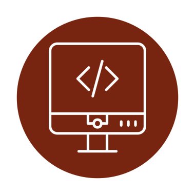 Kodlama. Web simgesi basit illüstrasyon                  
