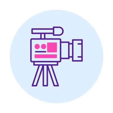 düz basit kamera simgesi vektör illüstrasyonu