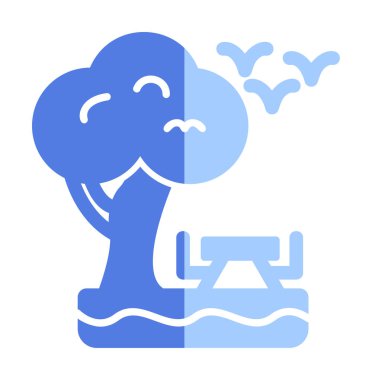 Yedek vektör renk simgesine sahip park 