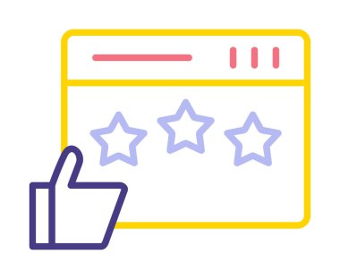  düz Review simge vektör illüstrasyon tasarımı