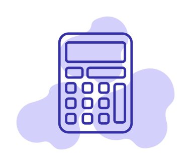 Beyaz arkaplanda hesap makinesi simgesi vektör çizimi 