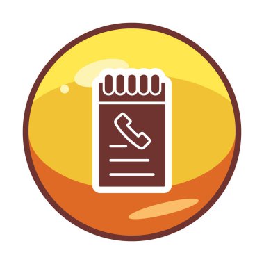 Beyaz arkaplanda telefon rehberi ikonu vektör çizimi