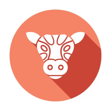 İnek başı simgesi vektörü beyaz arkaplanda izole edildi