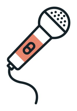 mikrofon yassı ikon. mikrofon logosu, vektör illüstrasyonu.